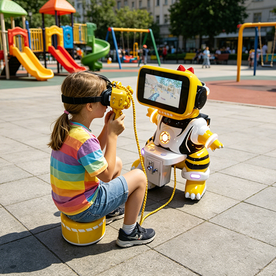 9D Virtual Reality Amusement VR Game Machines for Kids for Shopping Mall Airport Public Indoor Fiberglass Metal

