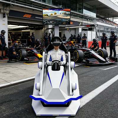 9D Metal VR Racing Simulator Indoor Car Karting Game Machine met VR Driving Experience voor vliegvelden en winkelcentra
