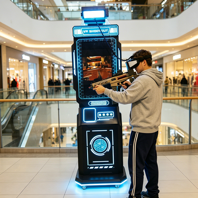 Commerciële 9D VR vuurwapen schiet simulator Staande Virtual Reality Arcade Game Machine met Motion Controller voor Park