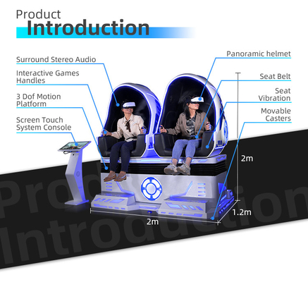 Van de de Bioskoop2500w Motie van het spelei 9D VR de Simulatorstoel voor 2 Zetels