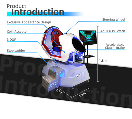 De Simulator2.5kw 3 DOF 9D VR Raceauto van Arcade Game VR voor Waterpark