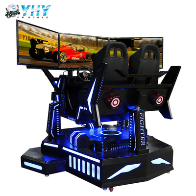 3 het scherm VR het Rennen Simulator 2 Zetels die Spelstuurwiel 220V drijven