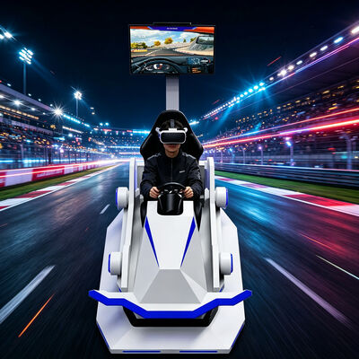 VR Karting Racing Car Zwart of Wit 9D Virtual Reality Kart Simulator Amusement Game Machine Racing Motion Simulator