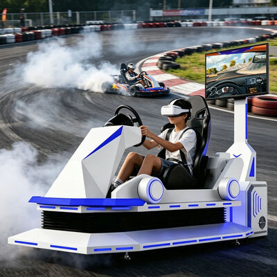 VR Karting Racing Car Zwart of Wit 9D Virtual Reality Kart Simulator Amusement Game Machine Racing Motion Simulator