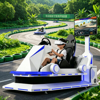 VR Karting Racing Car Zwart of Wit 9D Virtual Reality Kart Simulator Amusement Game Machine Racing Motion Simulator