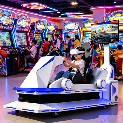 9D Metal VR Racing Simulator Indoor Car Karting Game Machine met VR Driving Experience voor vliegvelden en winkelcentra