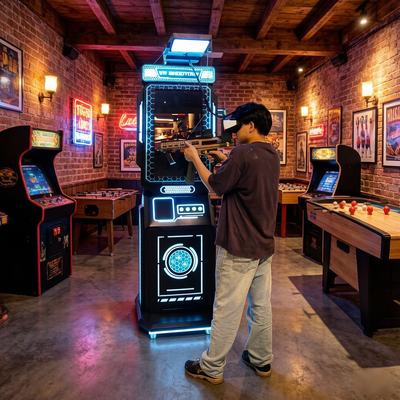 Commerciële standalone VR Shoot Arcade Machine Support Coin-operated Virtual Reality Gun Simulator met LCD-scherm