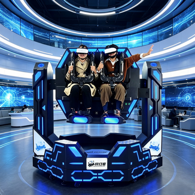 Hoge ROI Commerciële 1080 Graden VR Achtbaan Simulator 2 Persoons Machine voor Winkelcentra