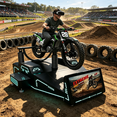 Aanpasbare commerciële VR Mountain Motor Racing Driving Arcade Game Machine voor pretparken