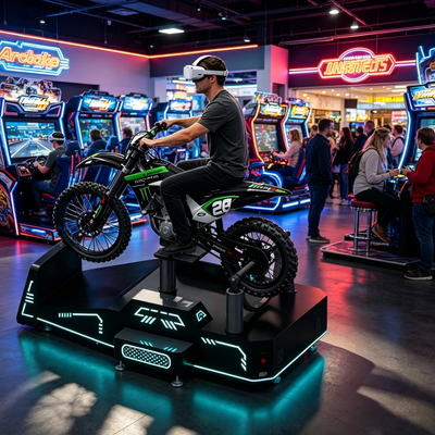 Aanpasbare commerciële VR Mountain Motor Racing Driving Arcade Game Machine voor pretparken