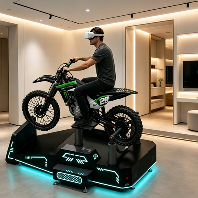 Single-player VR Mountain Racing Simulator met Dynamic Tilt & Real-Time Haptic Response