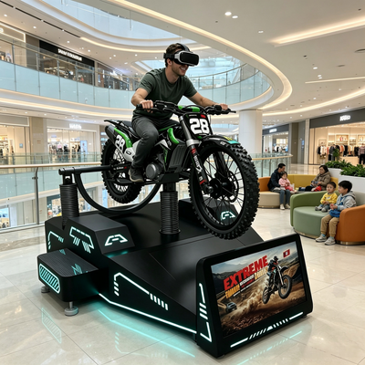 Guangzhou Factory Commercial VR Mountain Motorcycle Simulator met haptisch feedback systeem