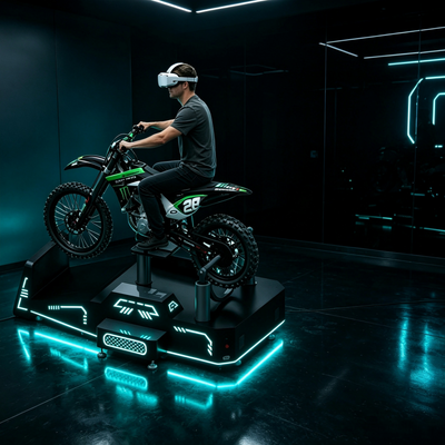 Guangzhou Factory Commercial VR Mountain Motorcycle Simulator met haptisch feedback systeem