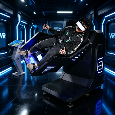 Eenpersoons 360 graden roterende VR achtbaan met hoge onderdompelingseffecten